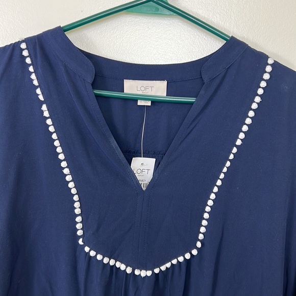 LOFT Outlet Navy Blue White Polka Dot Tunic, NWT, Small - Picture 3 of 4